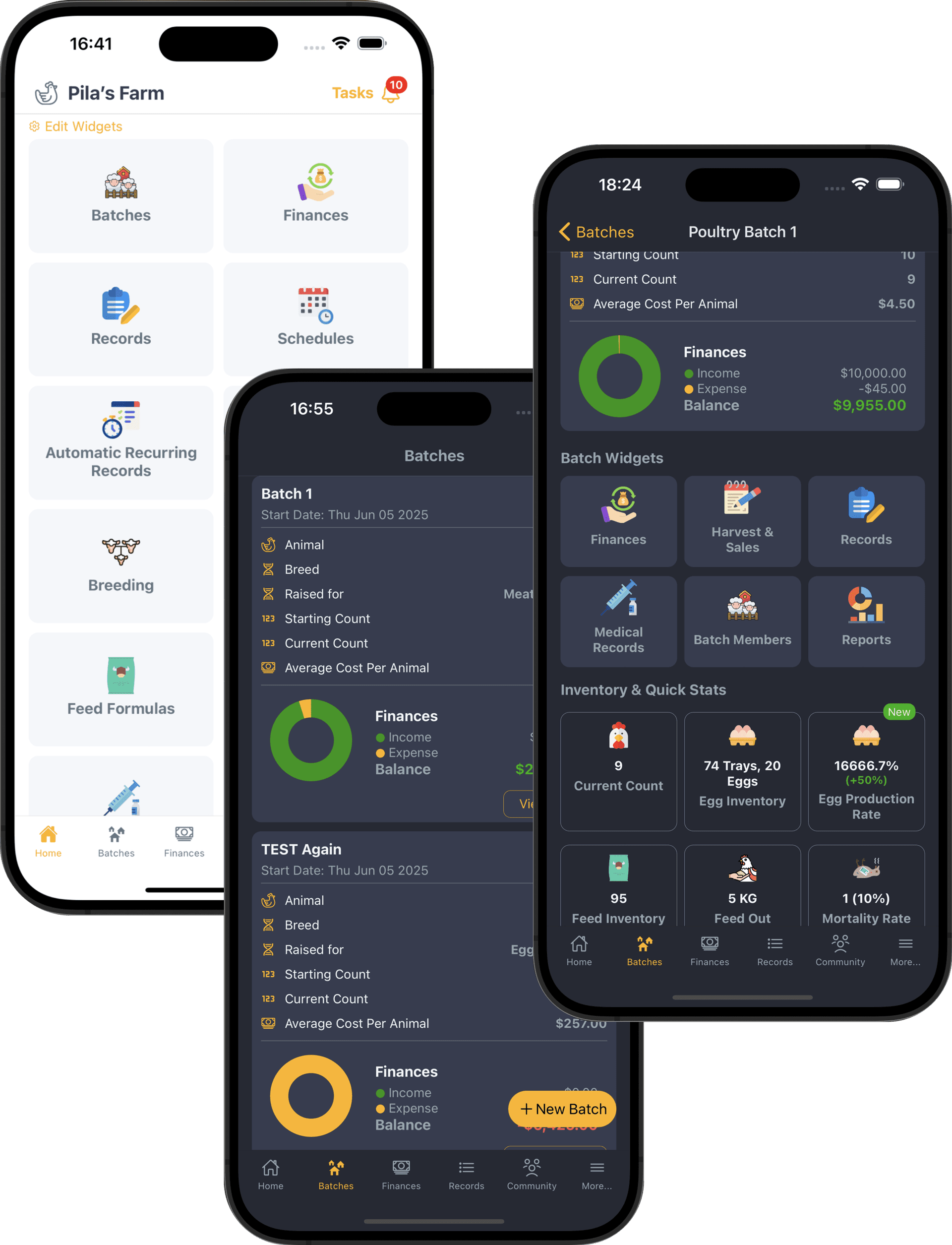Livestock Manager App displayed on mobile phones